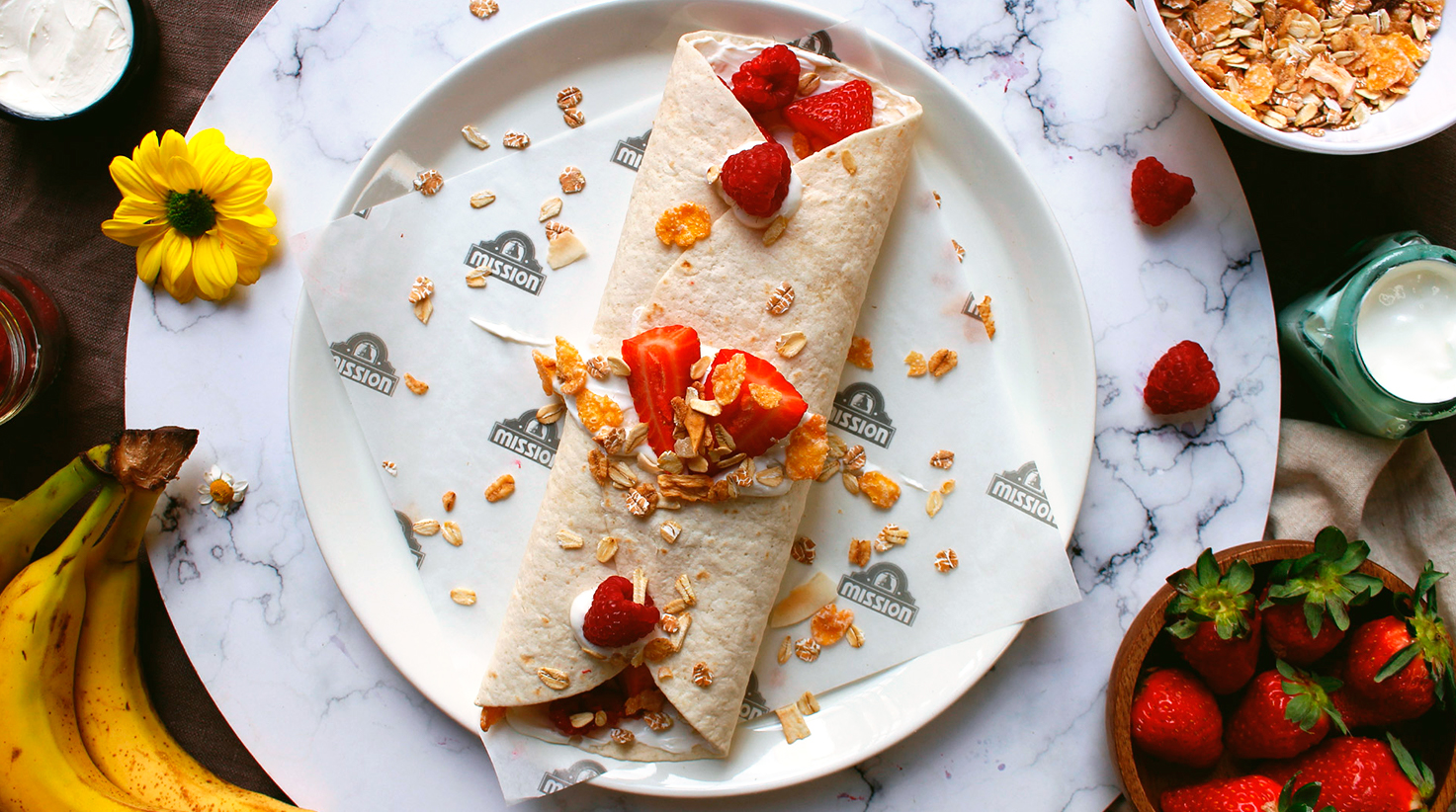 WRAP DE FRUTA Y MUESLI